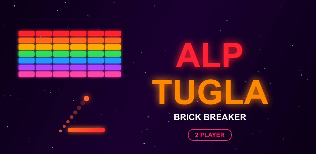 AlpTugla Brick Breaker — neon tuğla kırma, 2 oyunculu